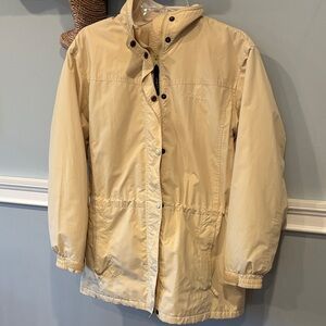 L.L. Bean Women's Pale Yellow Vintage Utility Jacket Raincoat